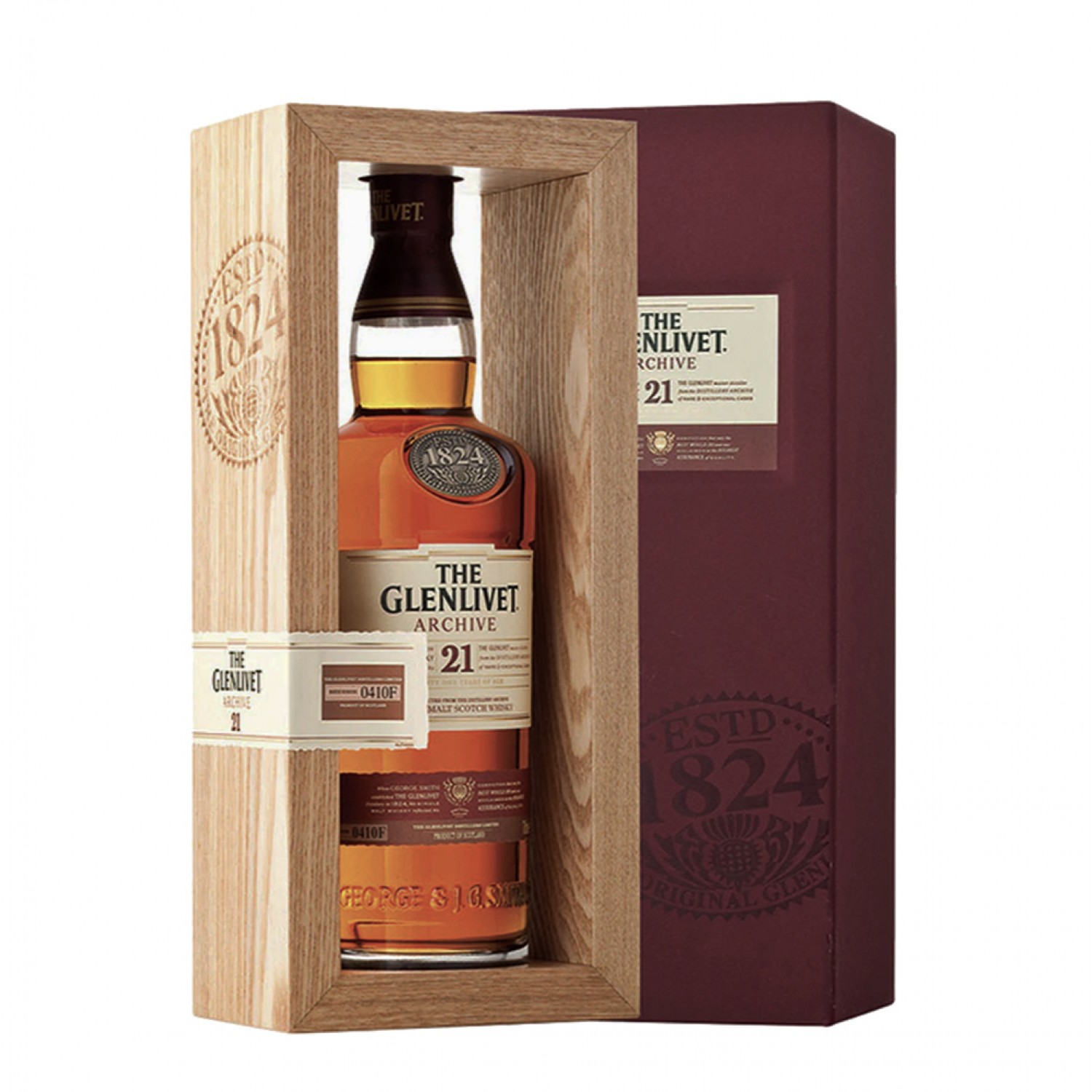 The Glenlivet 21 Years Old Archive Single Malt Scotch Whisky 700ml Wooden Box