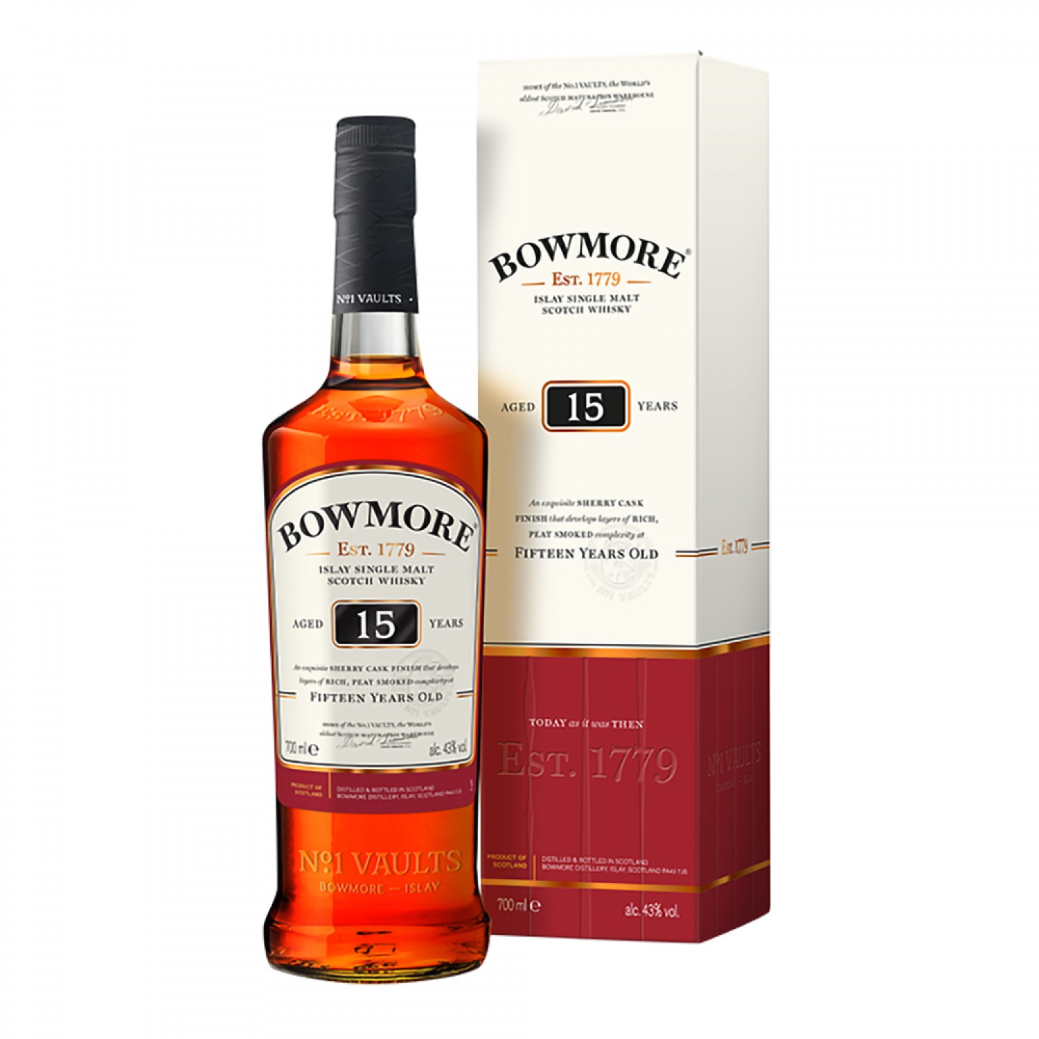 Bowmore 15 Year Old Sherry Cask Finish Islay Single Malt Scotch Whisky 700ml