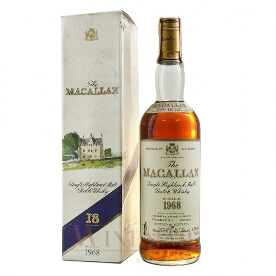 1968 The Macallan 18 Year Old Sherry Oak Single Malt Scotch Whisky 700ml
