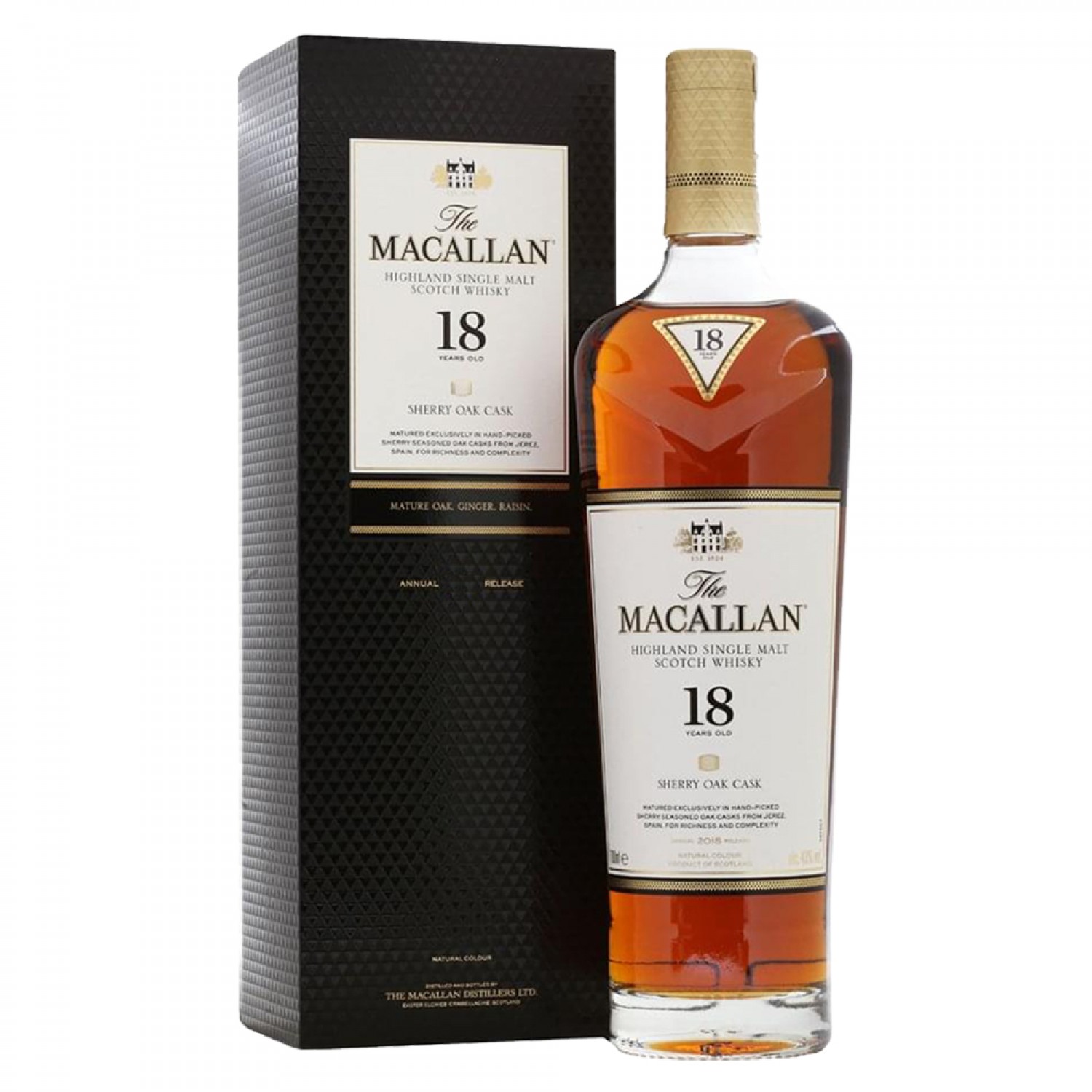 The Macallan 18 Years Old Sherry Oak Cask Single Malt Whisky 700ml  (2019 Release) 